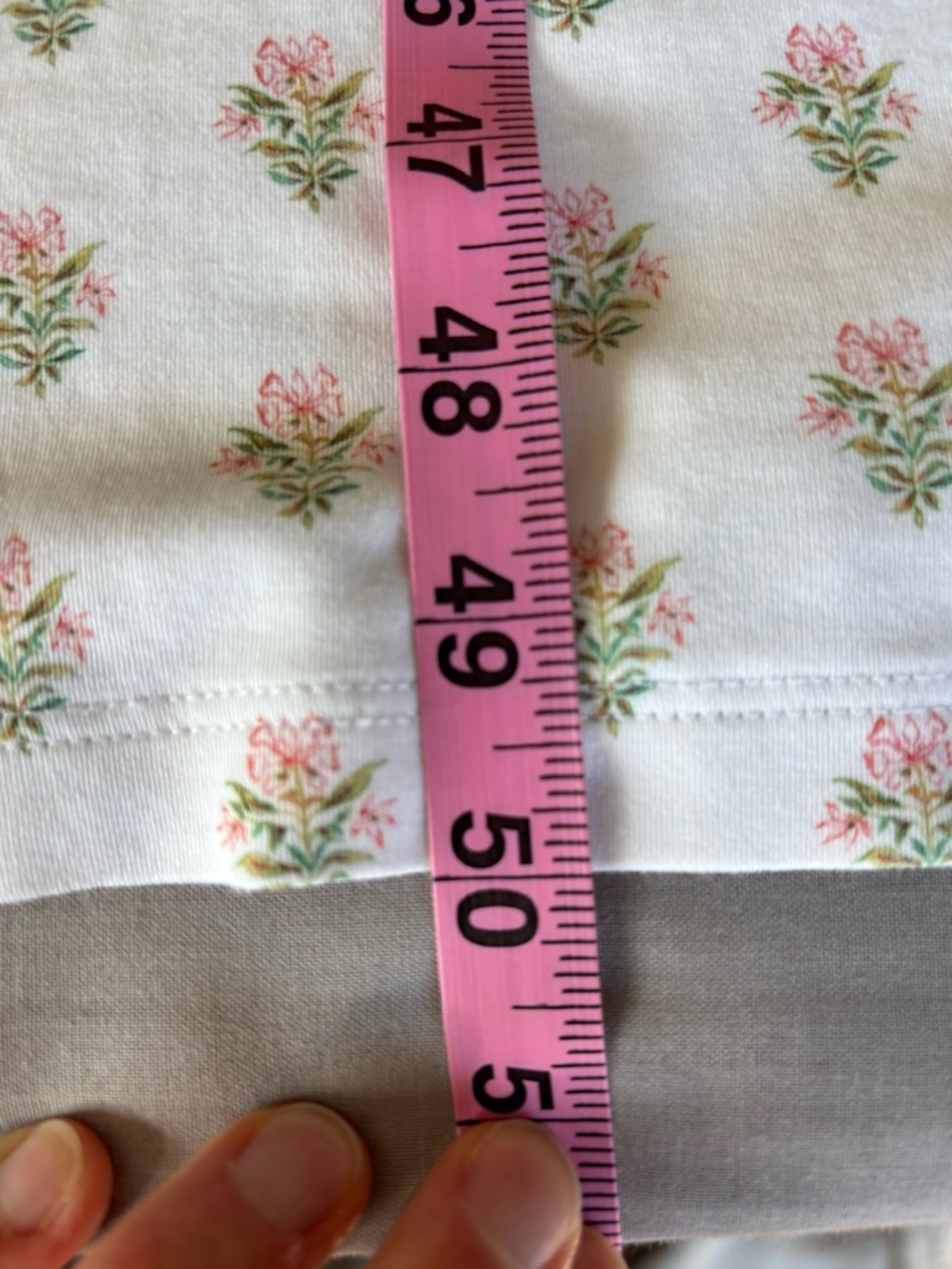 LAKE Pima Cotton White Floral Pink Maxi Nightgown Smocked Green Trim XXL - Picture 8 of 8